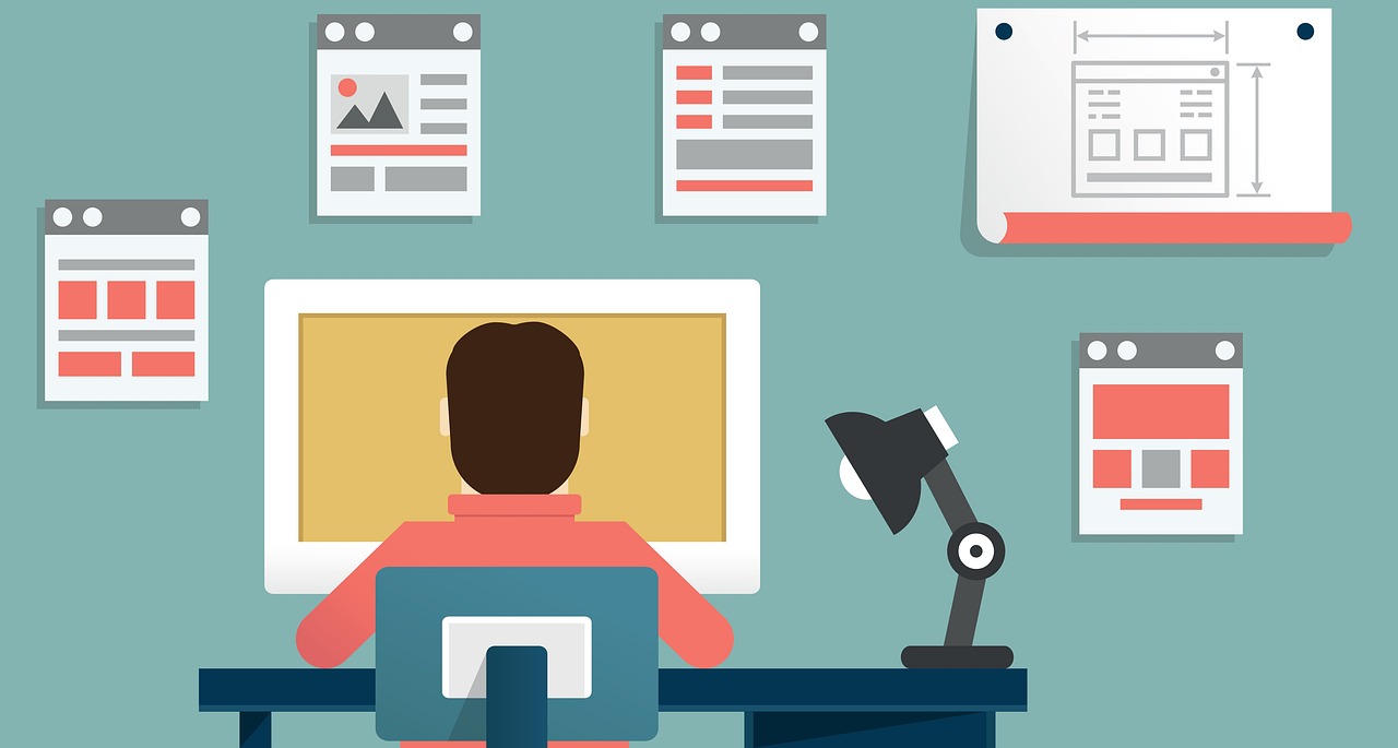 services-04 man, computer, monitor, desk, lamp, office, wall, notes, posters, home office, web, development, man, office, home office, home office, home office, home office, home office, web, web, web